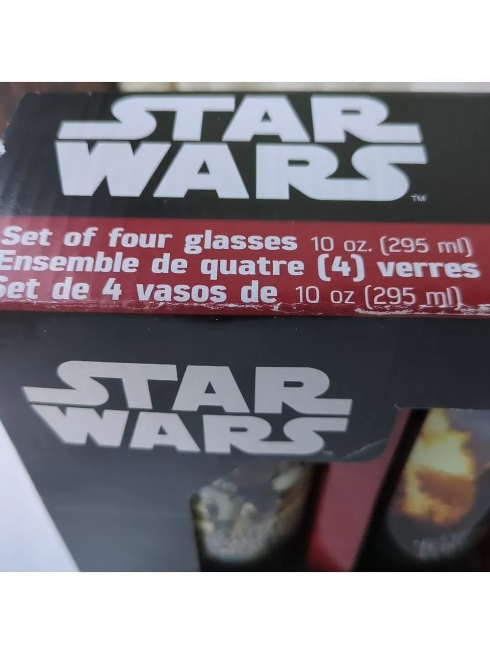 New Set of 4 Star Wars The Force Awakens 10 Oz Glasses Set B#IO